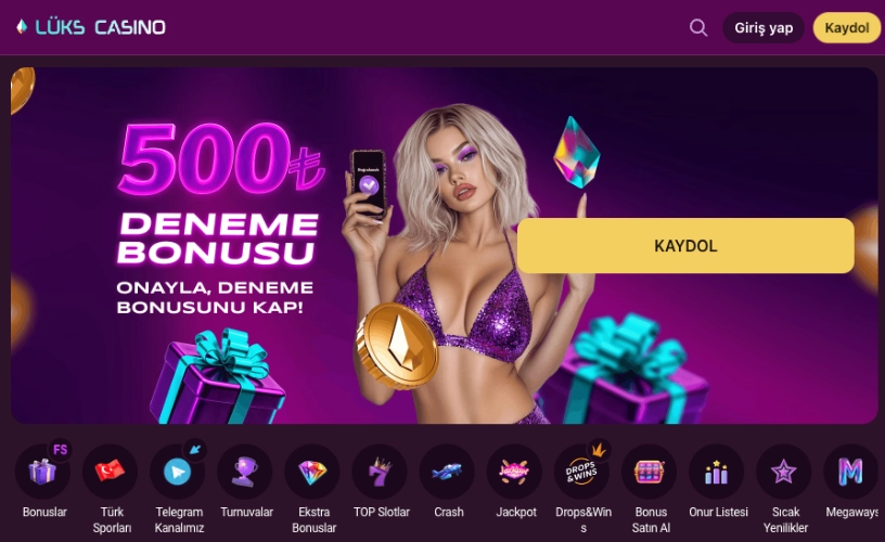 Lüks Gazino kayıt formu ekranı