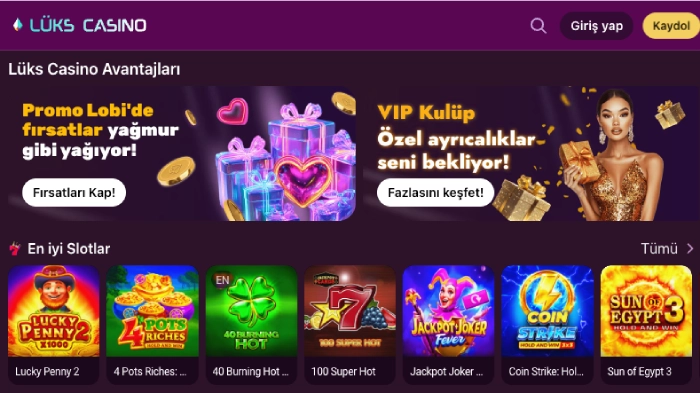 Lüks Gazino hoş geldin bonusu avantajları